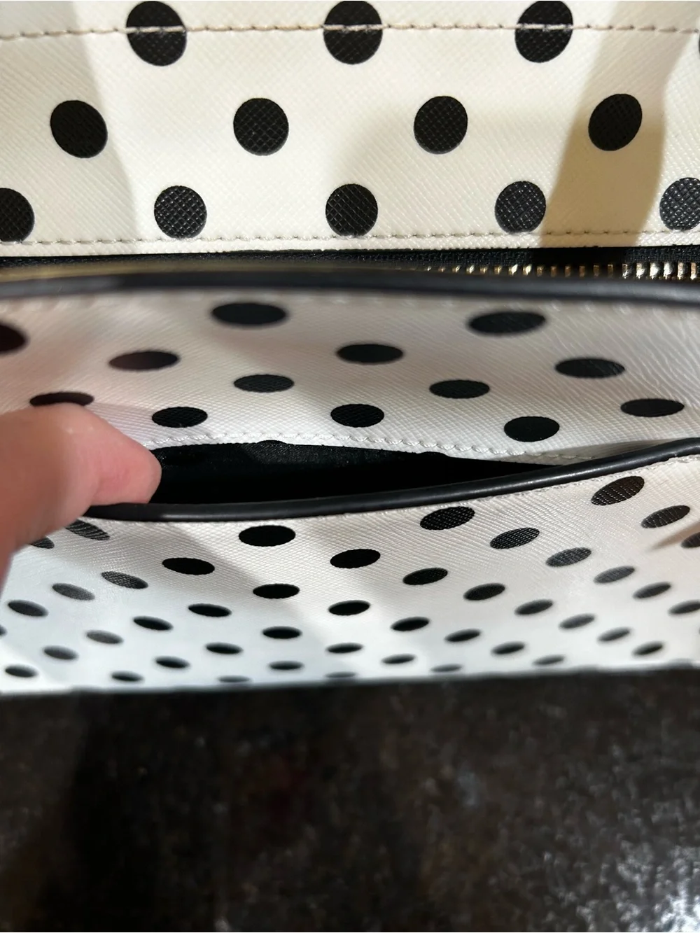 Kate Spade  Black and White Polka Dot Satchel